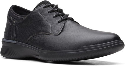 Clarks Herren Donaway Plain Sneaker 44.5 EU Black Leather, 44.5 EU Black Leather