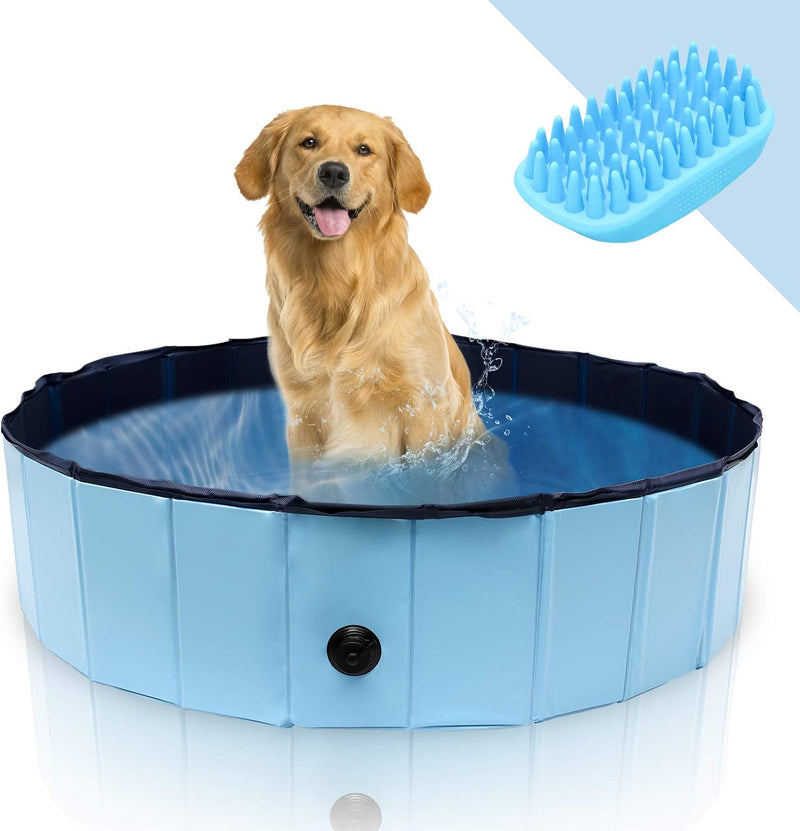 Vigevee Hundepool Klappbares 120 * 30CM, Hundepool fur Grosse Hunde, Hundebadewanne Hunde Planschbec