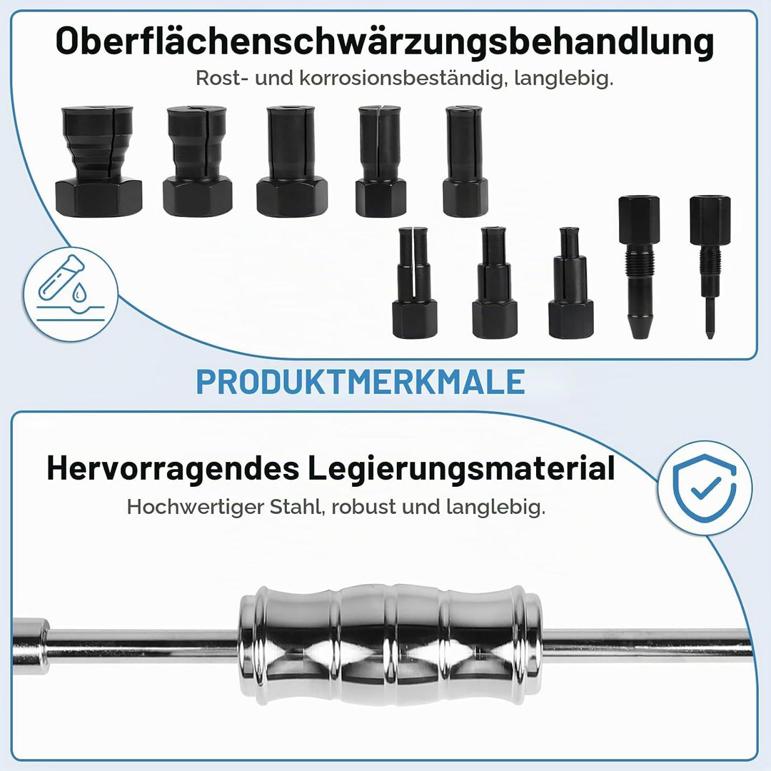 12 TLG Lagerabzieher 8-32 mm Sackloch Innenlager Abzieher Lager Abzieher Set mit Gleithammer und Erw