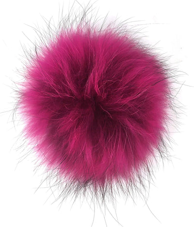 FISH IN THE SEA Premium Echtfell Bommel 17-19cm Fellbommel mit Druckknopf in leicht zum Anbringen Ma