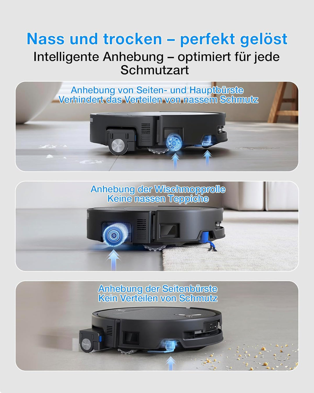 ECOVACS DEEBOT T80S Omni Saugroboter mit Wischfunktion, Roboterstaubsauger 24.800 Pa, OZMO Roller 2.