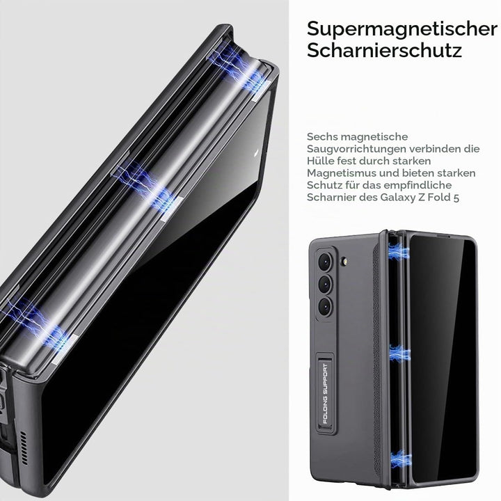 Miimall Kompatibel mit Samsung Galaxy Z Fold 5 Hülle mit Displayschutz Anti-Peeping+Magnetischer Sch