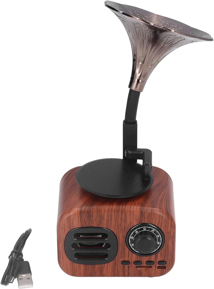 MOUMOUTEN Retro-Grammophon, Musikbox, tragbarer kabelloser Vintage-Lautsprecher, 5 W USB, wiederaufl