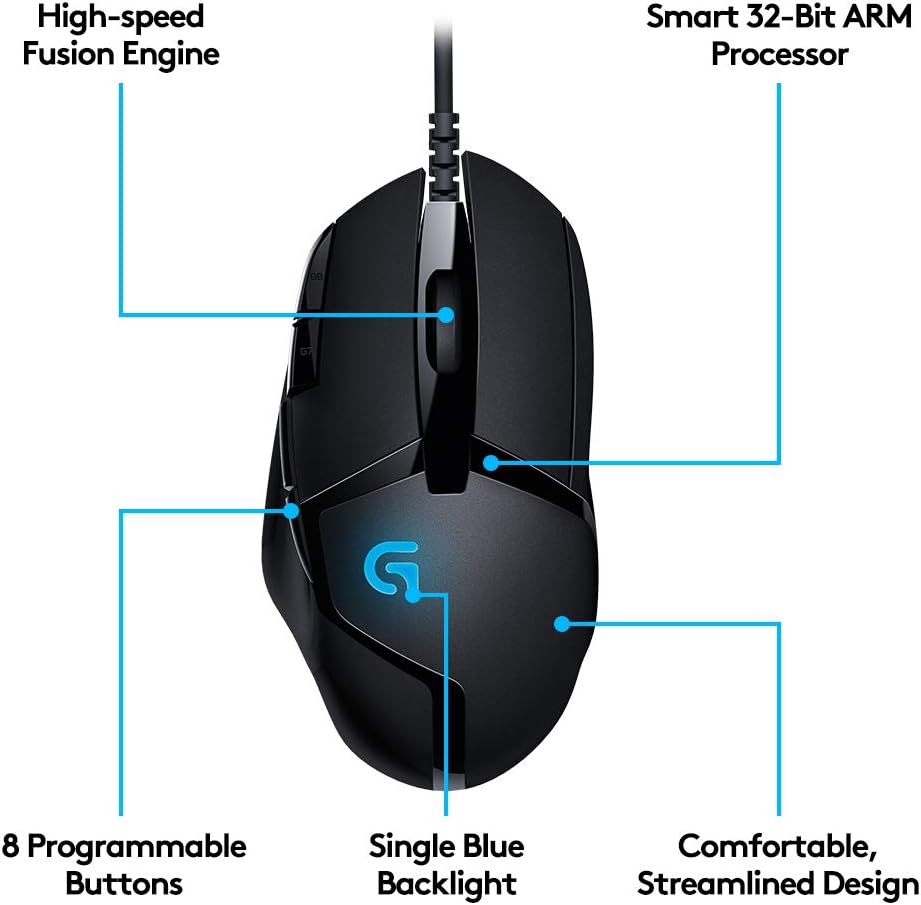 Logitech G402 Scroll-Rad, PC-Maus, PC/Mac, 2-Wege, Gaming Produkt