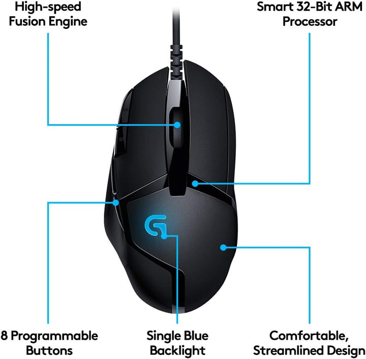 Logitech G402 Scroll-Rad, PC-Maus, PC/Mac, 2-Wege, Gaming Produkt