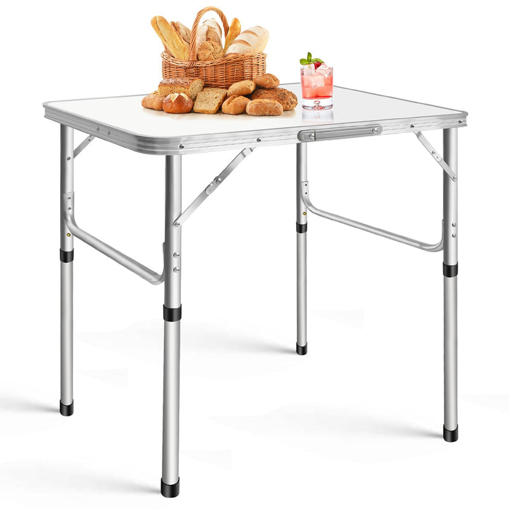 Huini Klapptisch faltbar Höhenverstellbar 75x55cm – Leicht & Stabil für Garten, Camping, Balkon, Hom