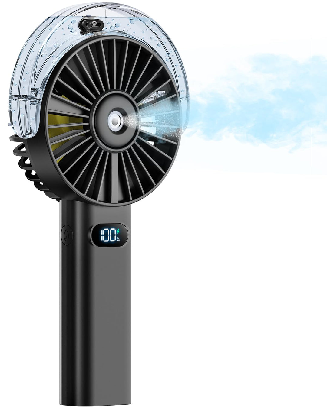 Otlonpe Handventilator Mit Wasserkühlung, Hand Ventilator Akku Aufladbar Mit Wasser, 3 Geschwindigke