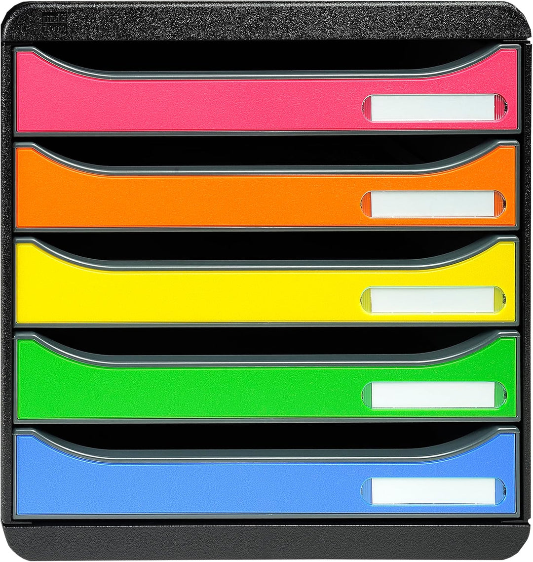 Exacompta 309798D Premium Ablagebox mit 5 Schubladen für DIN A4+ Dokumente. Stapelbare Schubladenbox