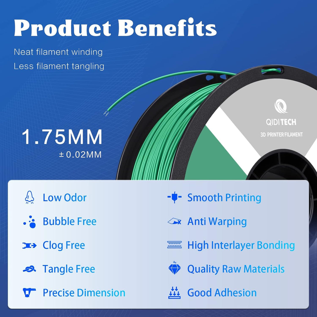QIDI TECH ABS Rapido Filament 1.75mm, 3D Drucker Filament ABS 1kg Spule (2.2lbs), geeignet für Hochg