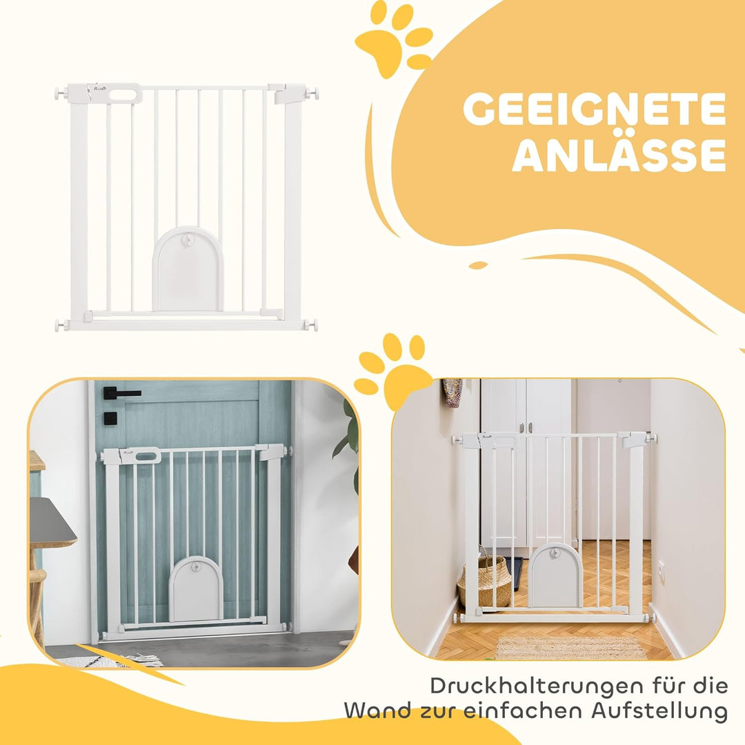 PawHut Türschutzgitter Treppenschutzgitter Hunde Absperrgitter Schutzgitter für Haustier Hundegitter