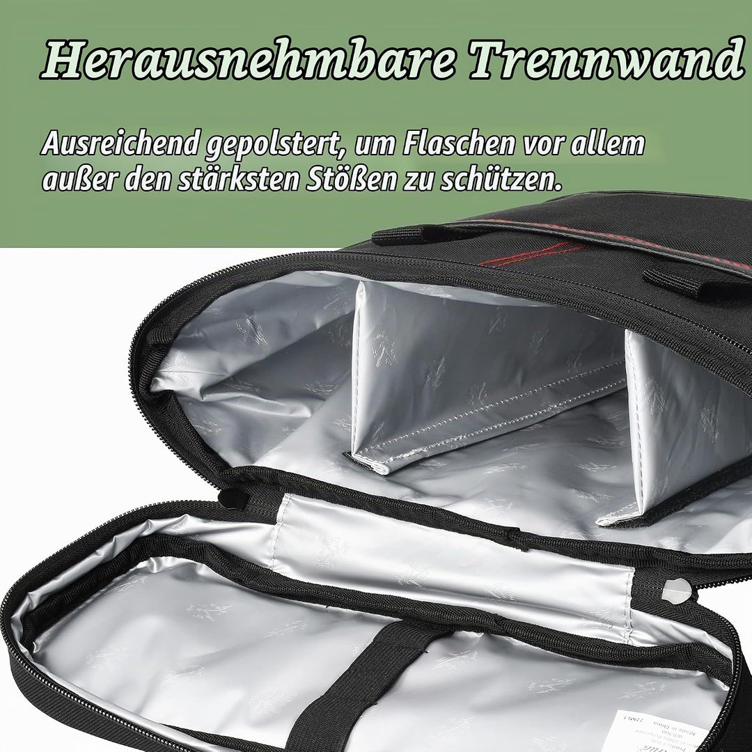 Kato Tirrinia Kühltasche Klein- Flaschenträger für Wein &amp; Bier, gepolsterte weinkühltasche mit isoli