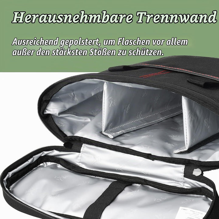Kato Tirrinia Kühltasche Klein- Flaschenträger für Wein &amp; Bier, gepolsterte weinkühltasche mit isoli
