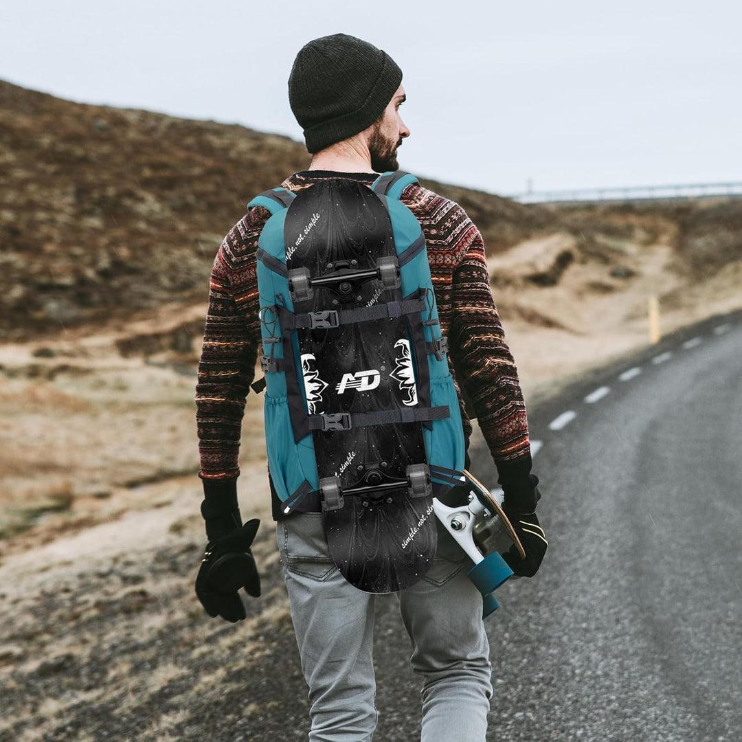 30L Leicht Wanderrucksack Herren Damen, Multifunktional Reiserucksack mit Skateboard Gurte, Tagesruc
