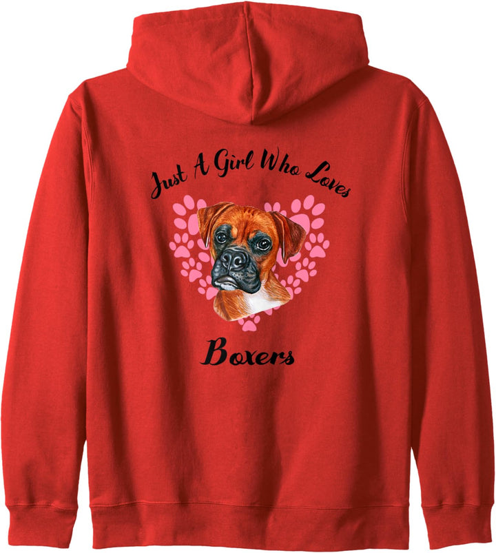 Just A Girl Who Loves Boxers Hunde Süsser Welpe Kapuzenjacke