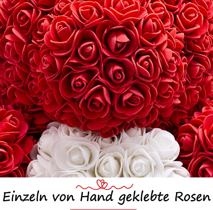Rosen Bär Blumenbär mit Geschenkbox, Geburtstagsgeschenk für Frauen, Geschenk für Freundin zum Gebur