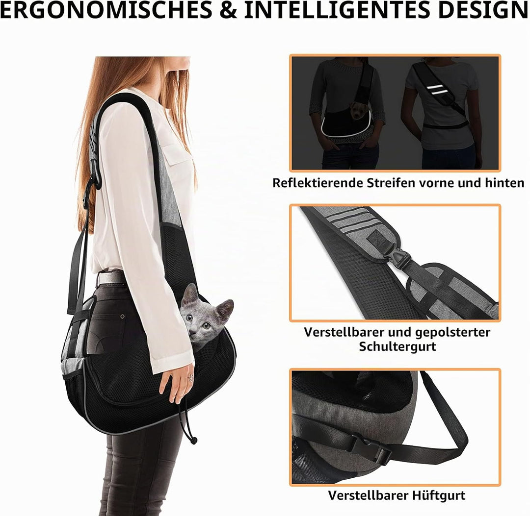 Gloppie Tragetuch für Kleine Hunde und Katze, Schultertasche Verstellbare mit Gepolsterte Schultergu