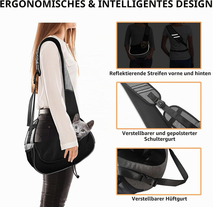 Gloppie Tragetuch für Kleine Hunde und Katze, Schultertasche Verstellbare mit Gepolsterte Schultergu