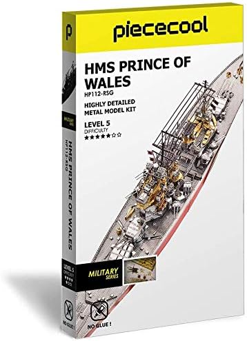 Piececool 3D Puzzle Metall, HMS Prince Schlachtschiff für Modellbausatz Erwachsene, 3D-Puzzles zu Ba
