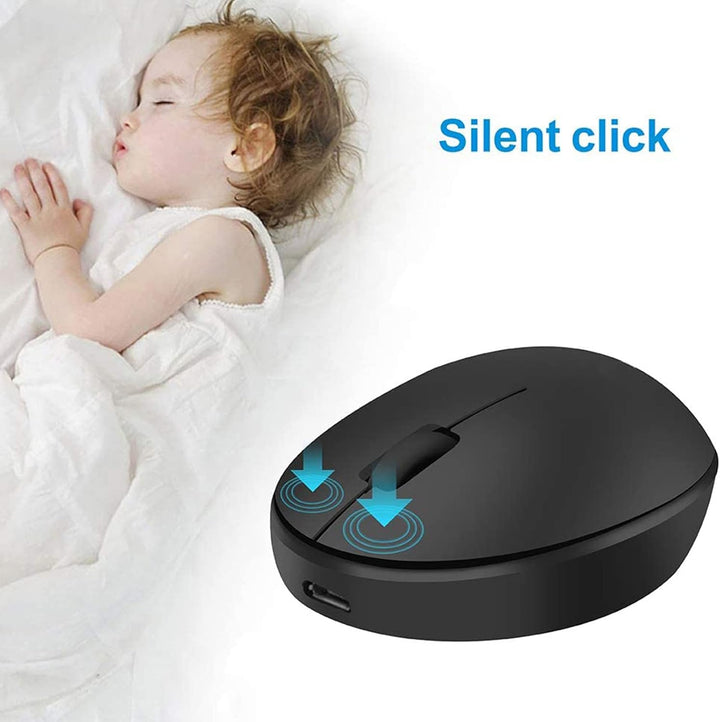 Uiosmuph Mini Kleine Maus Kabellos Wiederaufladbar Computer Maus, 2.4GHz Optische Travel Silent Maus