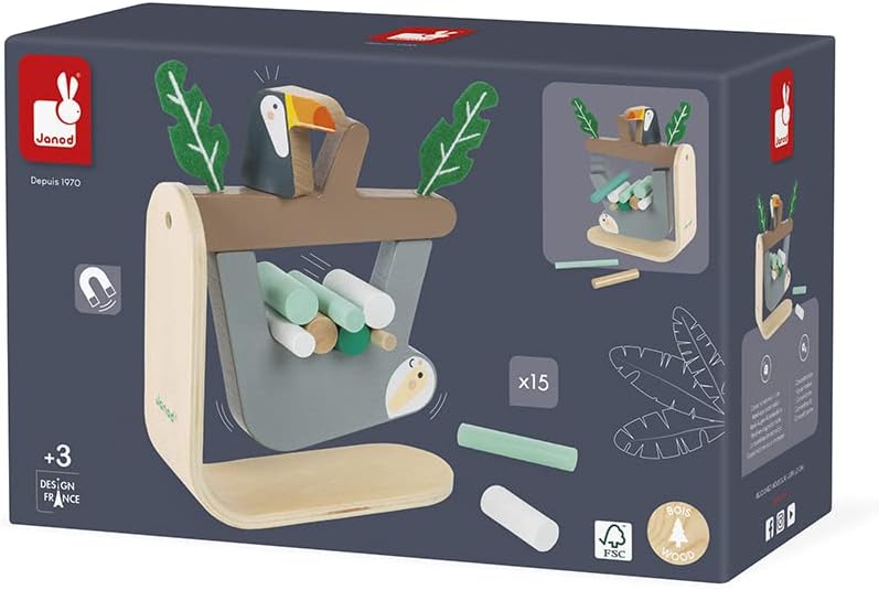Janod - Balance-Spiel aus Holz Faultier - Geschicklichkeitsspiel - Fördert Feinmotorik und Konzentra