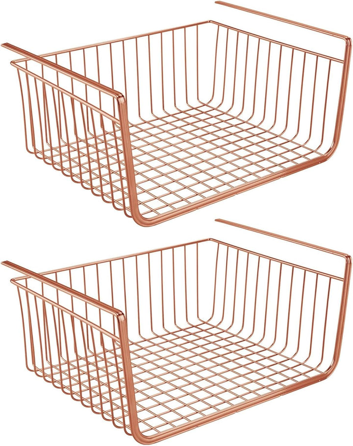 mDesign 2er-Set Hängekorb aus rostbeständigem Metall – grosser Aufbewahrungskorb für Küche und Vorra
