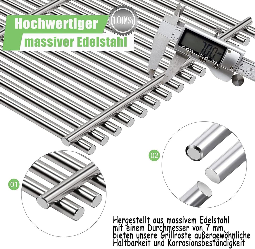 GFTIME 41.5 x 89cm Edelstahl Grillrost für Burnhard Fat fred Serie,Grillroste für Burnhard Fat fred