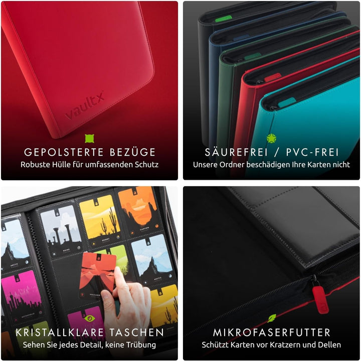 Vault X Premium eXo-Tec Zip Heftmappe - 9 Fächer Sammelkarten Trading Cards Mappe - 360 Fächer mit S