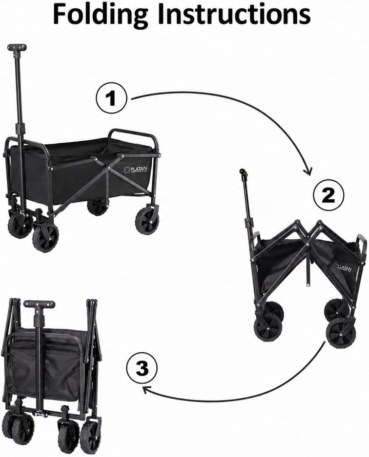 Bollerwagen 60L Klappbar Transportwagen Camping Garten | Strand- &amp; Gartenwagen, 60 kg Tragkraft, kla