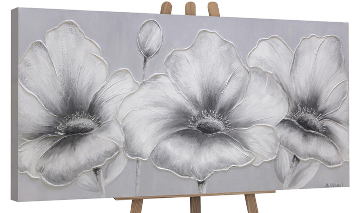 YS-Art XXL Abstrakt Acryl Gemälde auf Leinwand handgemalt Blumen Wandbilder Wohnzimmer moderne minim