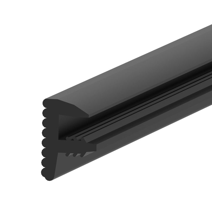 Sellon24® Ganzglasgeländer ALU Glasgeländer Bodenprofil L Schwarz Bodenmontage ECO Profil (Dichtung