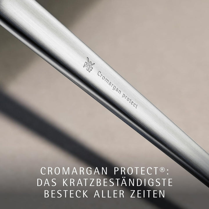 WMF Corvo Besteck Set 12 Personen, 66 teilig, 60 Teile mit Servierbesteck, Hohlheftmesser, Cromargan