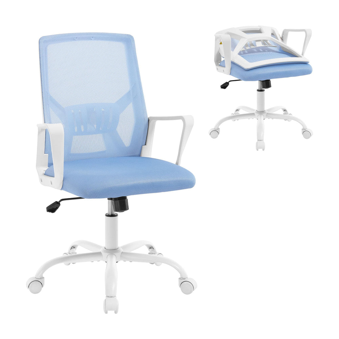 Ergonomischer Bürostuhl, Computerstuhl mit Faltbarer Rückenlehne, Höhenverstellbarer Arbeitsstuhl Dr