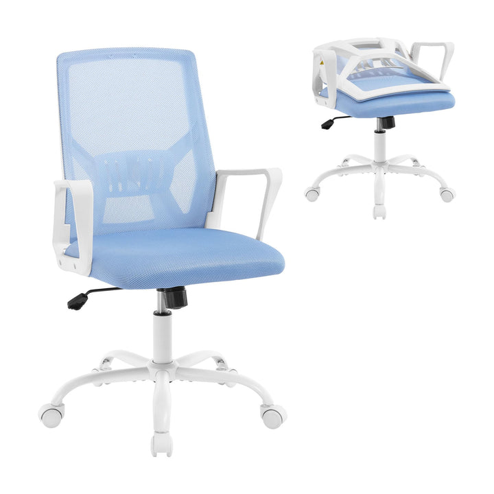 Ergonomischer Bürostuhl, Computerstuhl mit Faltbarer Rückenlehne, Höhenverstellbarer Arbeitsstuhl Dr