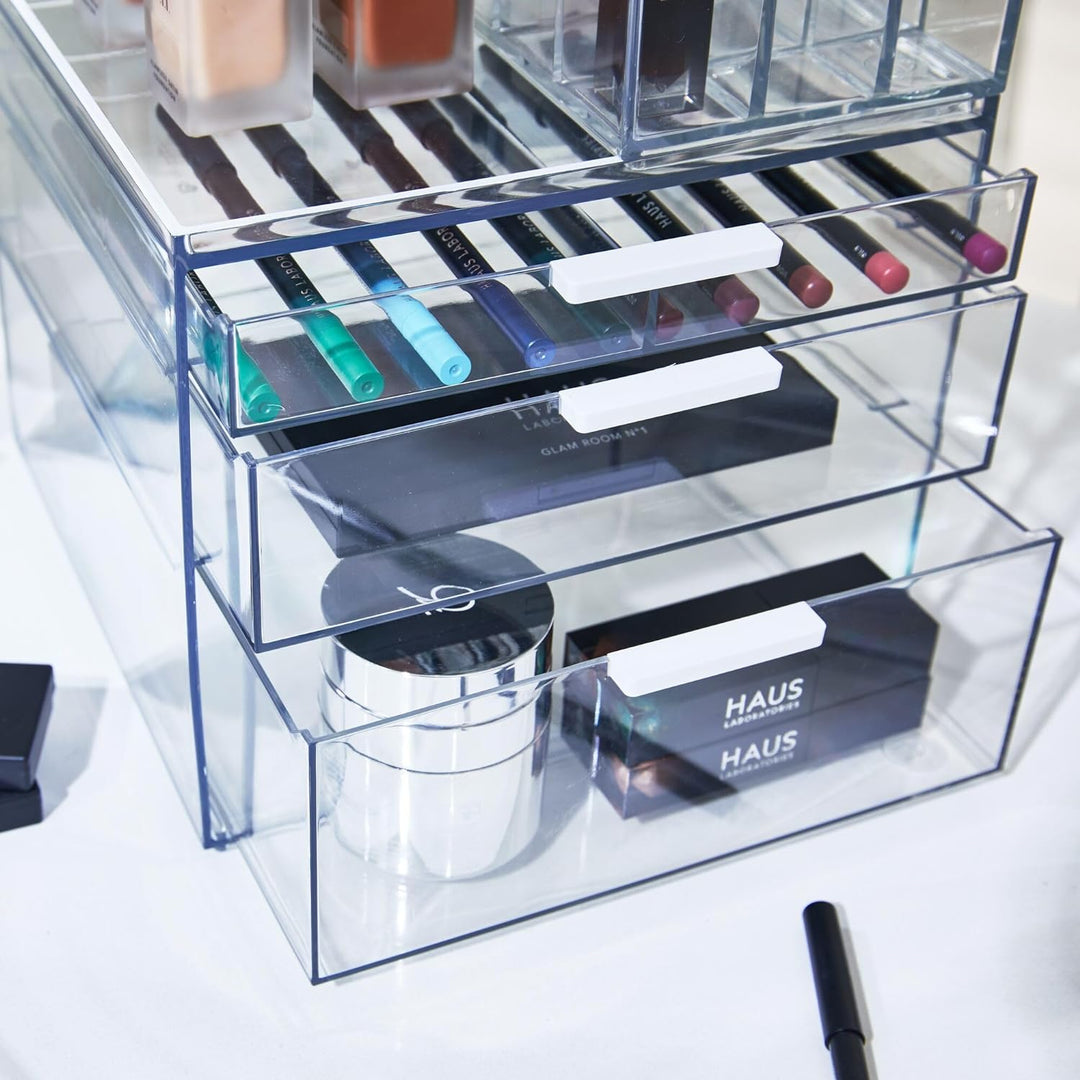 iDesign Make-up Organizer, Schmink Aufbewahrung mit 3 Schubladen aus der Signature Series by Sarah T