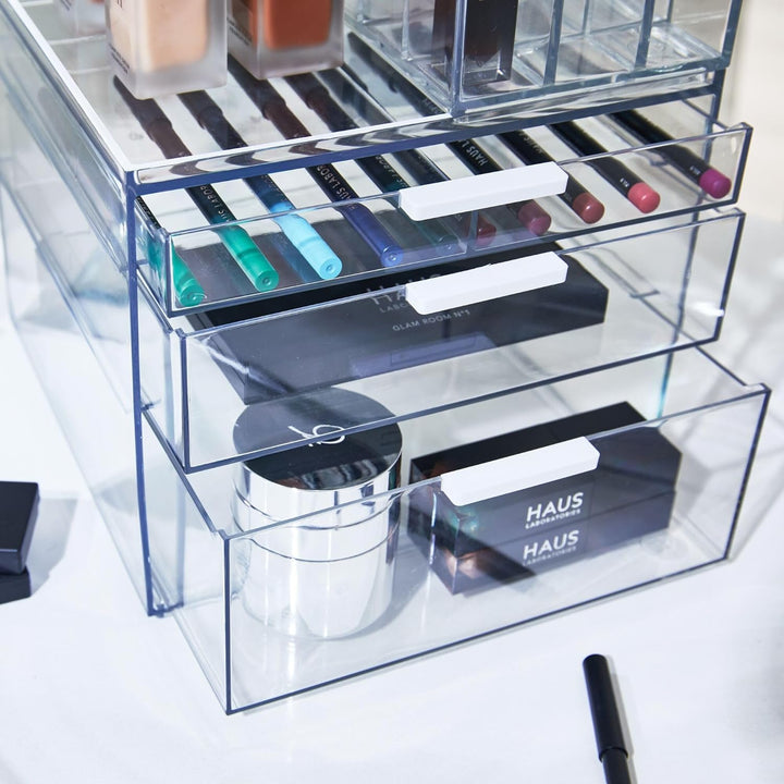 iDesign Make-up Organizer, Schmink Aufbewahrung mit 3 Schubladen aus der Signature Series by Sarah T
