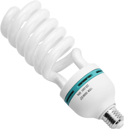 Andoer 2 x Fotolampe 135W 220V, 5500K CRI90 Tageslicht Spirallampe, Energiesparlampe E27 Birne für F