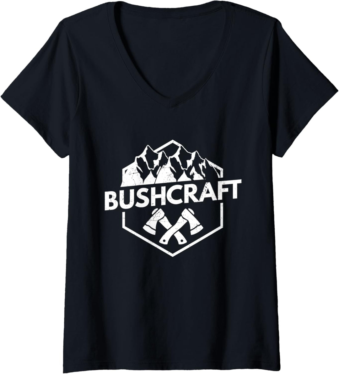 Damen Bushcraft Bushcrafter Wildnis Natur T-Shirt mit V-Ausschnitt