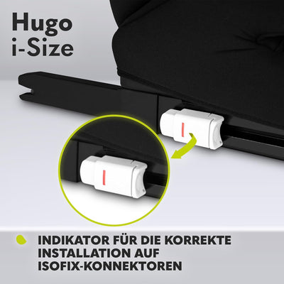 LIONELO HUGO I-SIZE Kinderautositz, Gruppe 2 3, von 100–150 cm, ISOFIX-Installation, verstellbare Ko