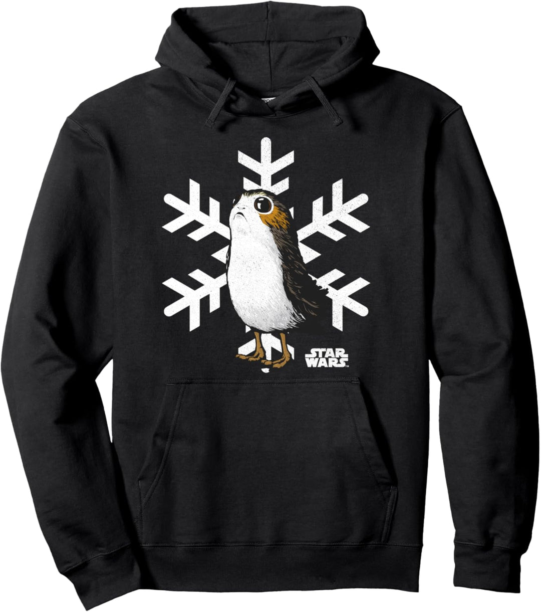 Star Wars The Last Jedi Porg And Snowflakes Poster Pullover Hoodie