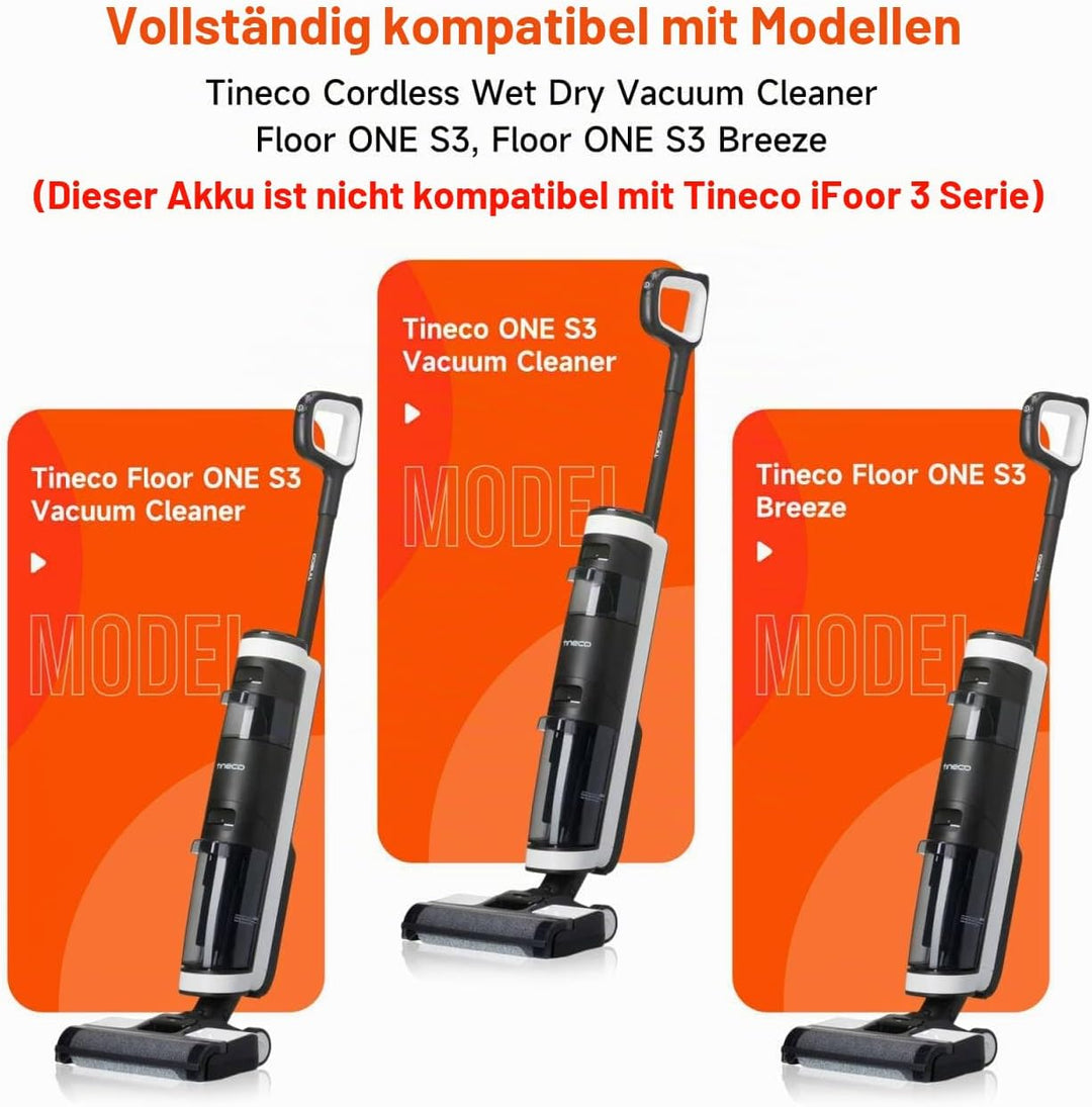 4500mAh/21,6V Nass-Trockensauger Akku für Tineco Floor ONE S3, Floor ONE S3 Breeze Cordless Wet Dry