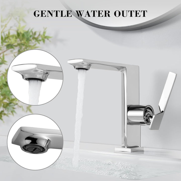 Wasserhahn Bad Waschtischarmatur Armatur Badezimmer Mischbatterie Waschbecken Armaturen, Chrom Einhe