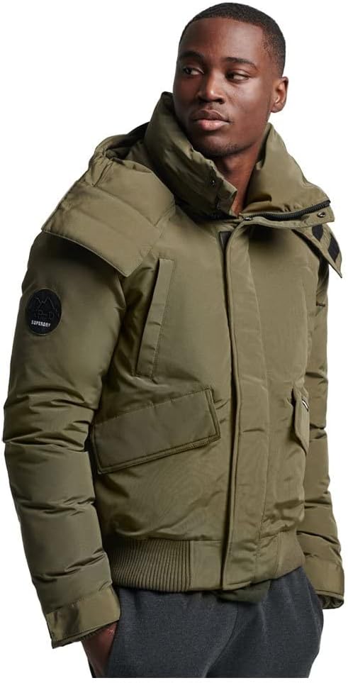 Superdry Herren Expedition Everest Bomber-Steppjacke Verwaschenes Kaki XXL