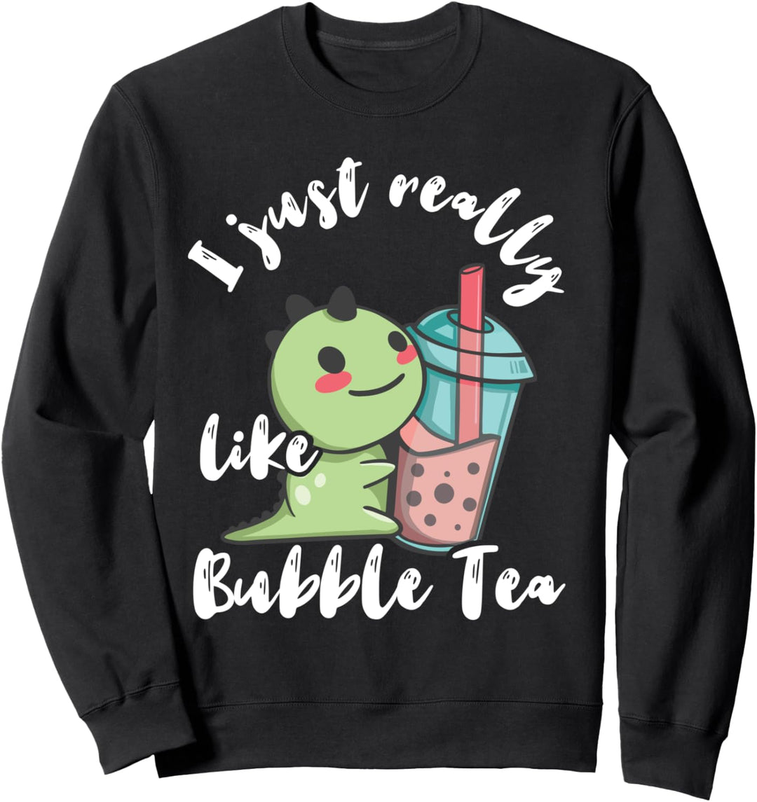 Bubble Tea Dinosaurier Süsser Boba Tee Dino Perlen Getränk Sweatshirt