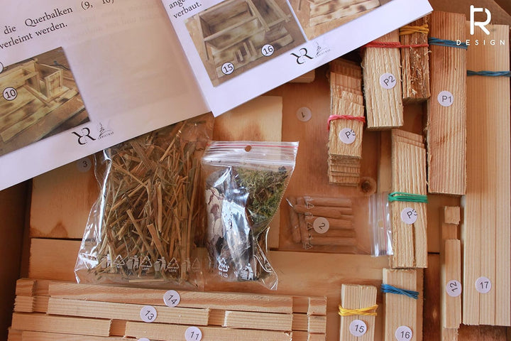 Weihnachtskrippe als Bausatz inkl. Dekomaterial und Anleitung, DIY Krippe zum Selberbauen, Einzeltei