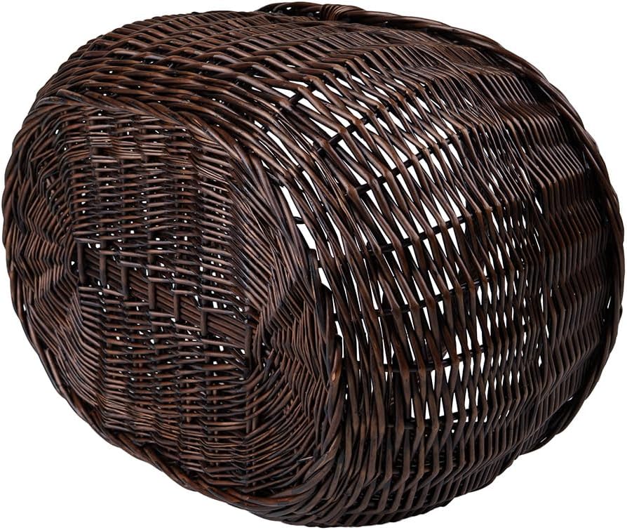 Grosser Vollweidener Kaminkorb/Gartenkorb, Kaminkorb aus ungeschälter Weide, Weidenkorb für Kaminhol