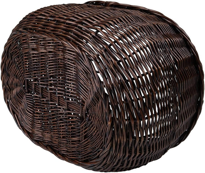 Grosser Vollweidener Kaminkorb/Gartenkorb, Kaminkorb aus ungeschälter Weide, Weidenkorb für Kaminhol