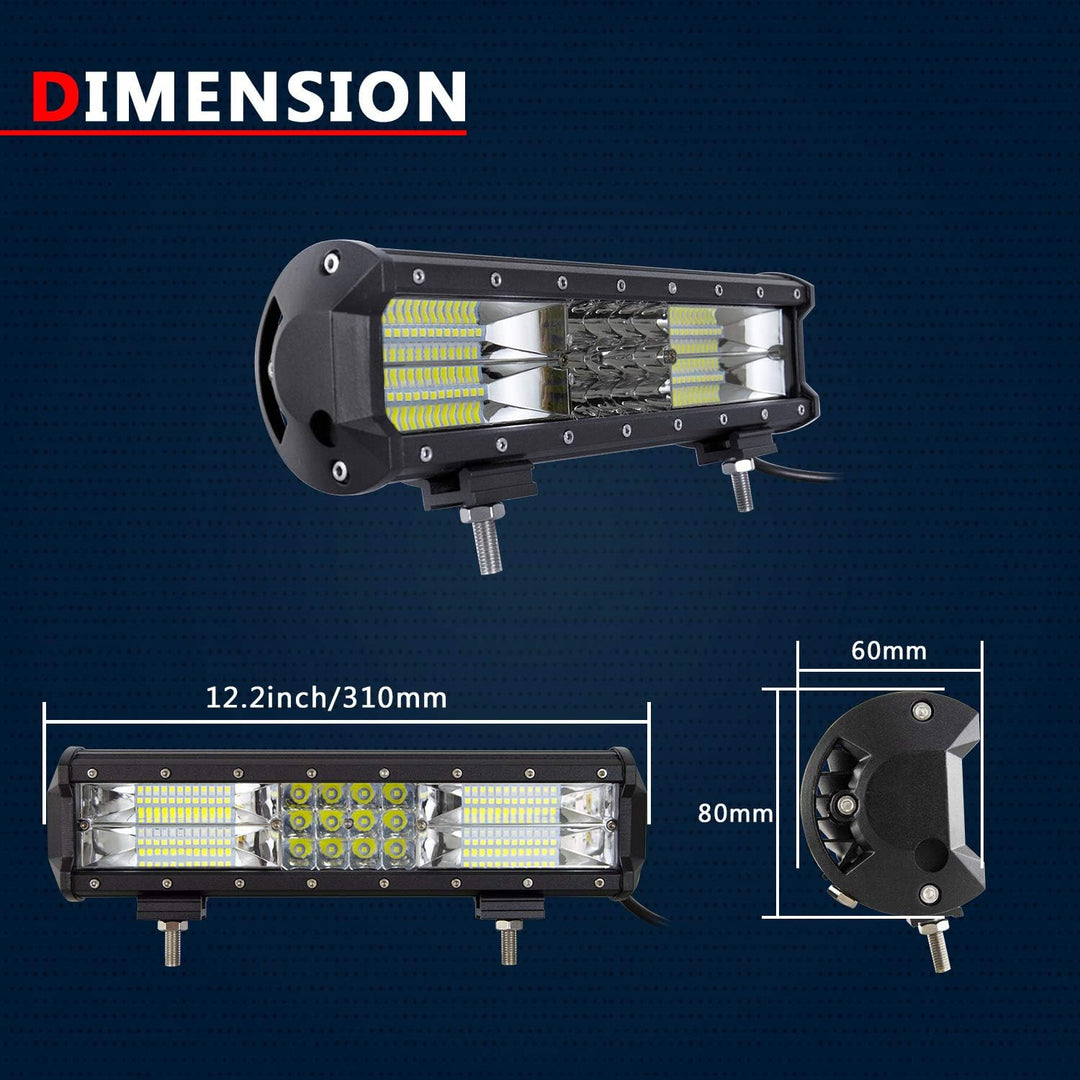 PICAA Led Arbeitsscheinwerfer 12 Zoll 31CM 180W Led Lichtbalken 12V 24V 6000K Led Zusatzscheinwerfer