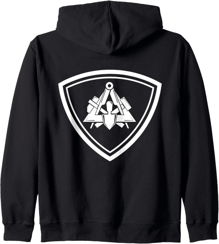 Traditionelles Maurer Emblem mit Zunftzeichen Kapuzenjacke