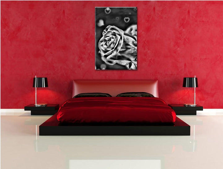 Pixxprint Rote Rosen Valentinstag als Leinwandbild/Grösse: 100x70 / Wandbild/Kunstdruck/fertig bespa
