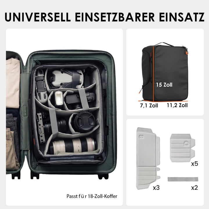 TARION Kameratasche Innentasche Einsatz für Rucksack: Kamera Einsatztasche Innentasche Gepolsterte S